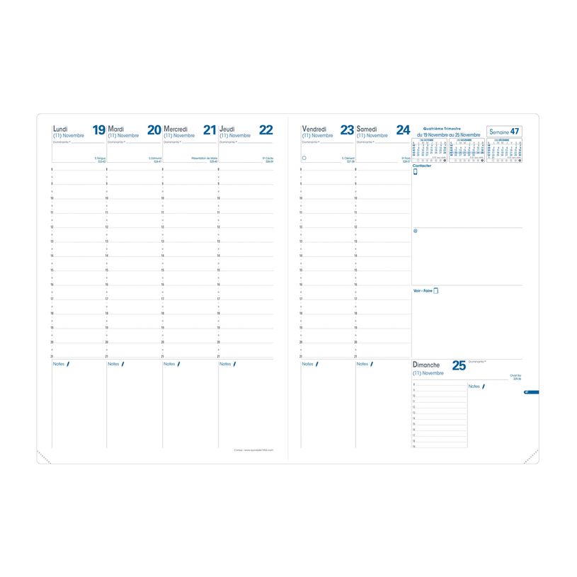 3371010125333-Agenda Impala Consul avec répertoire - 1 semaine sur 2 pages - 21 x 29,7 cm - noir - Quo V-P_79143265_2-1