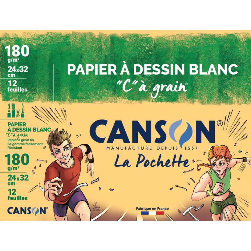 3148950271020-Canson C à grain - Pochette papier à dessin - 12 feuilles - 24 x 32 cm - 180 gr - blanc-P_79144689_1-0
