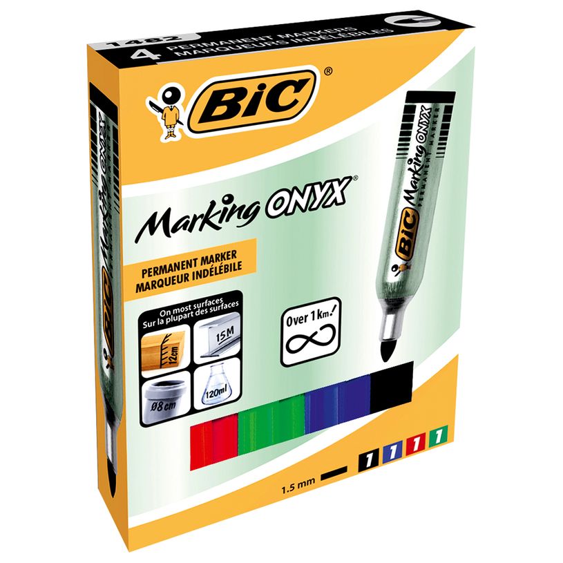 3086123010048-BIC ONYX 1482 - Pack de 4 marqueurs permanents - pointe ogive - couleurs assorties-P_79145741_1-0