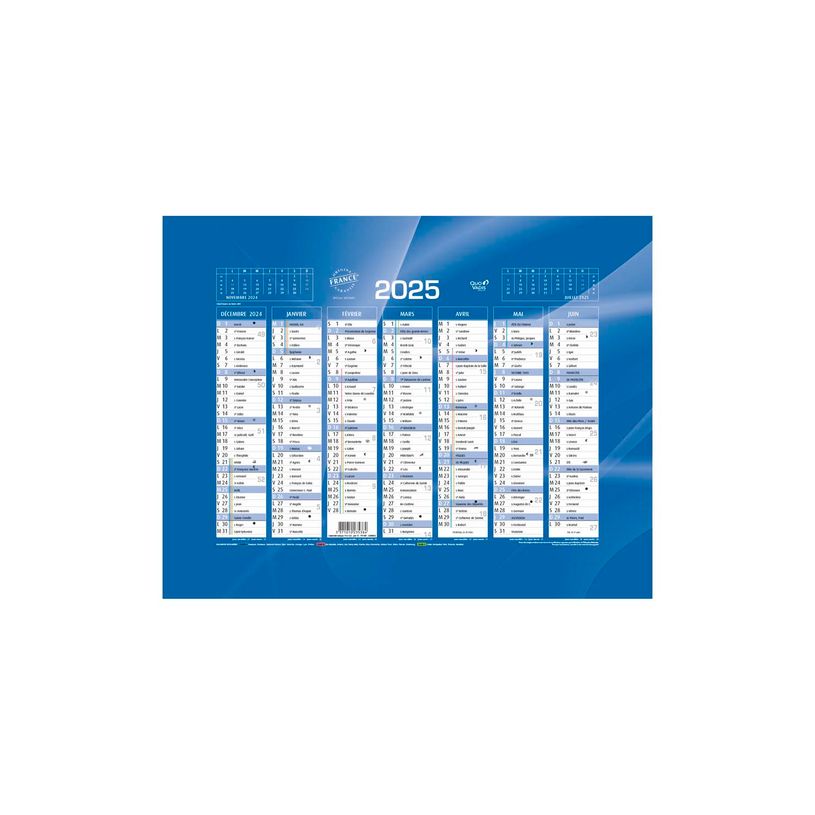 3371010235384-Quo Vadis - Calendrier bancaire 7 mois par face - 13,5 x 18 cm - bleu-P_79150997_1-0
