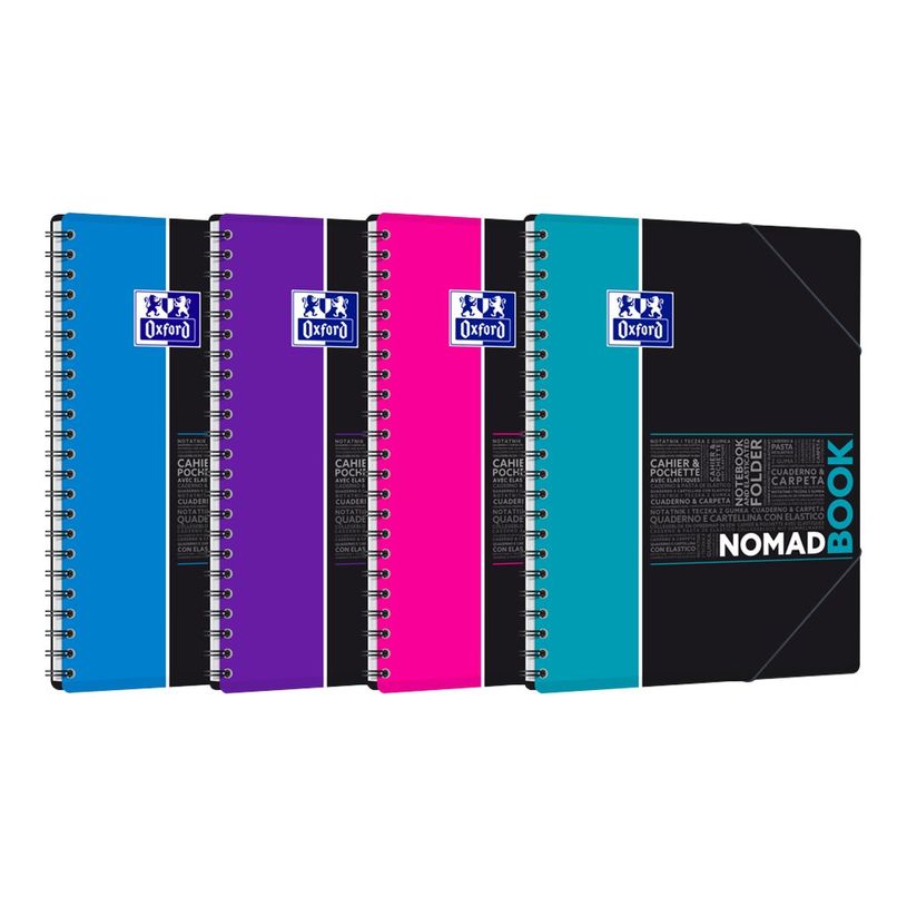 3020120056647-Oxford Etudiants - Cahier Nomadbook A4+ (24 x 29,7 cm) avec pochettes 3 rabats - 160 pages - grands carreaux (Seyes) - double spirale - disponib-P_79153761_2-1