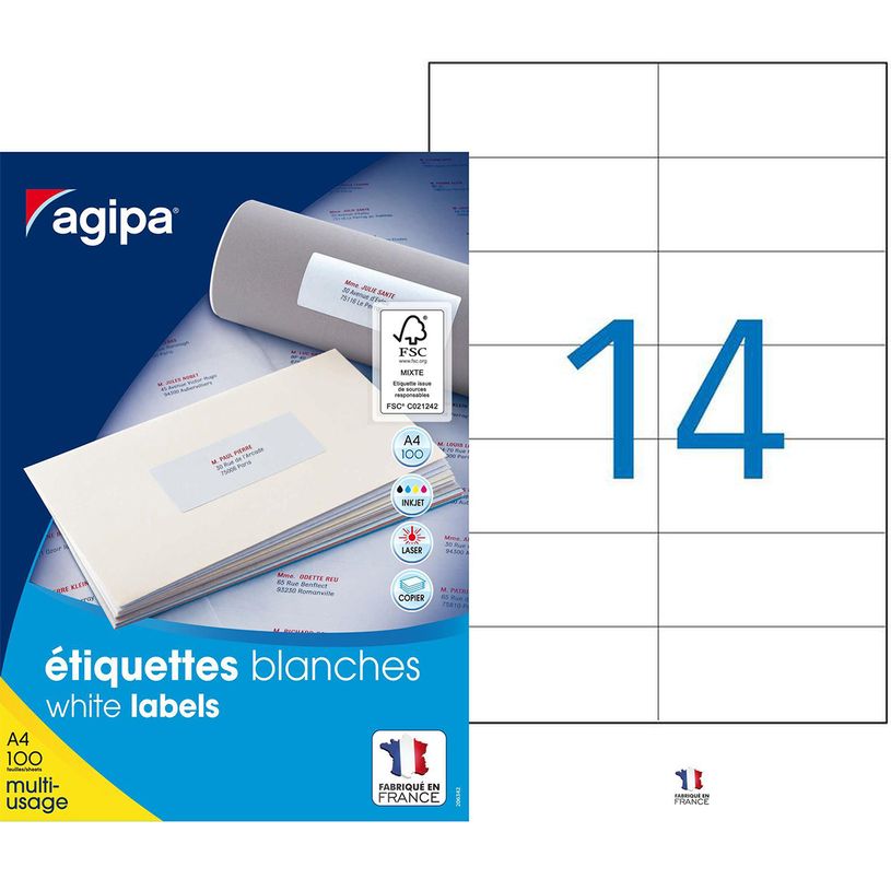 3270241010466-Apli Agipa - 1400 Étiquettes adhésives blanches multi-usages - 105 x 42,4 mm - coins droi-P_79353786_1-0