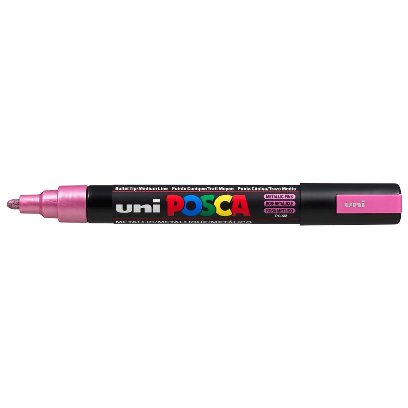4902778113585-Posca - Marqueur peinture pointe moyenne - rose métallique--0