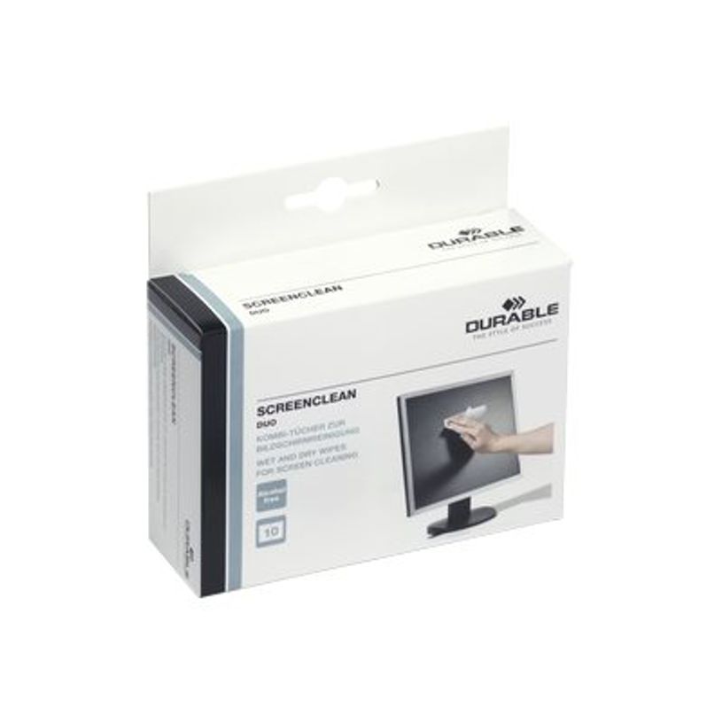 4005546501505-Durable Screenclean DUO - boite de 20 pochettes nettoyantes (10 sèches + 10 humides) pour -P_79361671_5-4