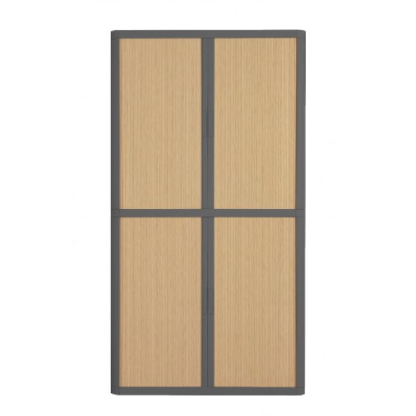 3660141929201-Armoire haute à rideaux EASY OFFICE - 110 x 204 x 41,5 cm - Corps et poignée anthracite --P_79362580_1-0