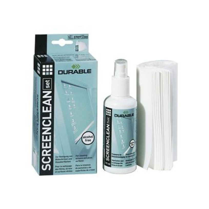 4005546501017-Durable Screenclean set - kit de nettoyage (spray 125 ml + 20 ligettes absorbantes) pour é-P_79366958_2-0