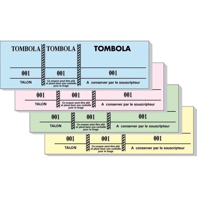 3130632965006-10 Blocs tombola 3 volets de 100 tickets - 4.8 X 15 cm- numérotés - couleurs assorties-P_79369926_1-0