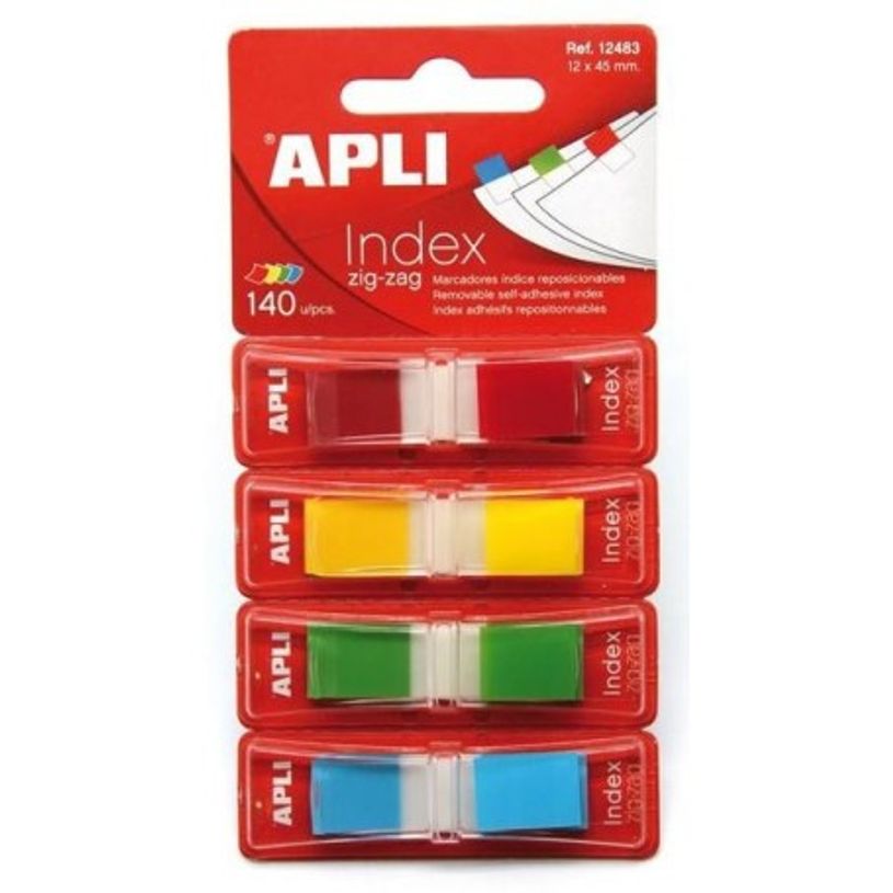 8410782124832-Apli - Marque-pages (Index) - 12 x 45 mm - jaune, bleu, vert, rouge-P_79372477_1-0