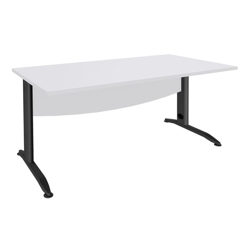 2012348122687-Bureau droit IDRA - L180 cm - Pieds anthracite - plateau Blanc perle-P_79376990_1-0