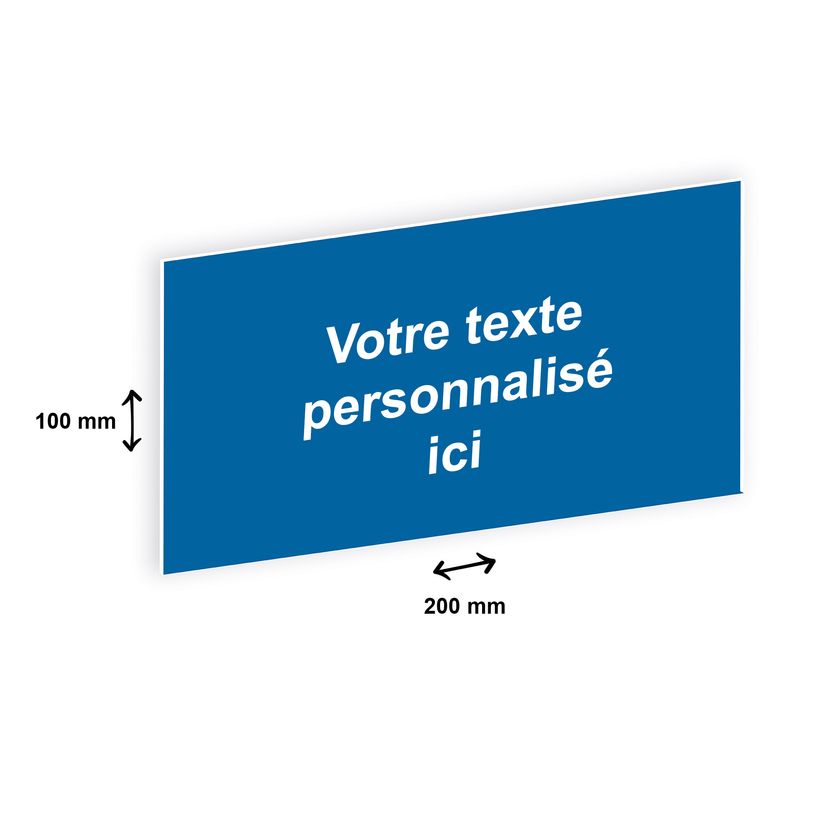 2012348178561-Plaque personnalisée avec votre texte - 200 x 100 mm - bleue - adhésivée prête à poser-P_79384197_1-0