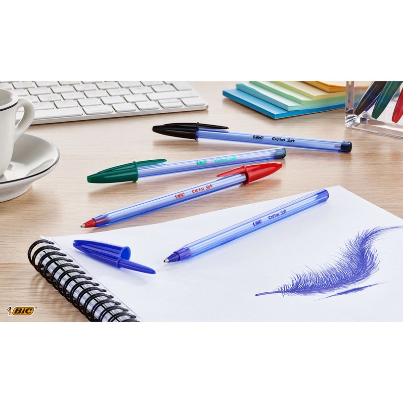3086123340718-BIC Cristal SOFT - 4 Stylos à bille - bleu - 1.2 mm-P_79389862_5-4