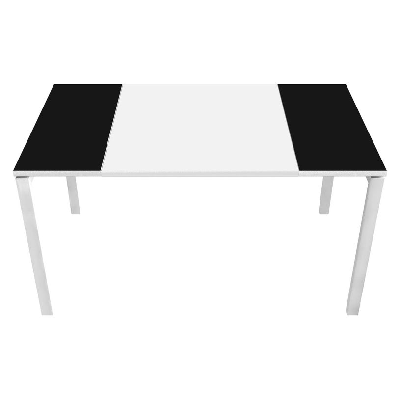 3660141250763-Bureau droit EASYDESK - L140 x P80 cm  - Blanc/noir-P_79397020_1-0