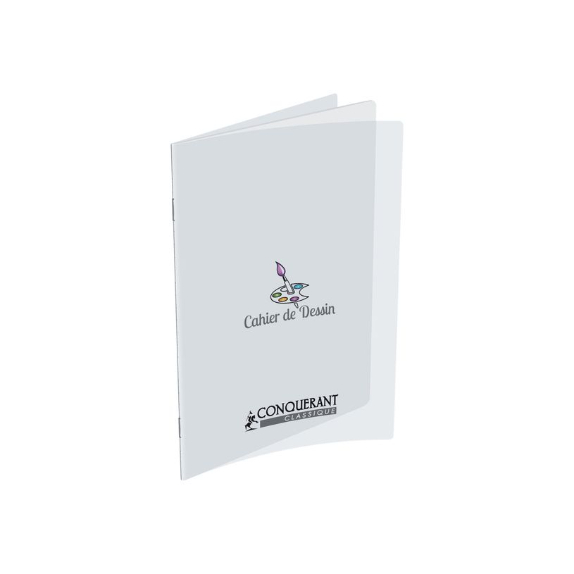 3020120002385-Conquérant Classique - Cahier de dessin polypro 24 x 32 cm - 48 pages blanches - transpare-P_79397581_1-0