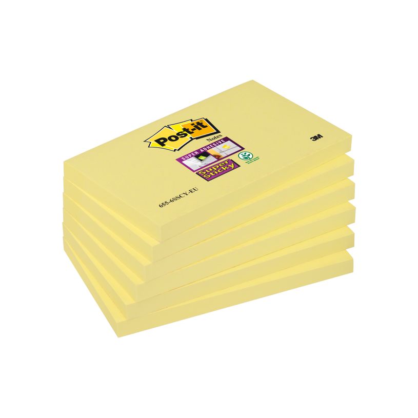 0051141380780-Post-it - 6 Blocs notes Super Sticky - jaune - 76 x 127 mm-P_79399753_1-0