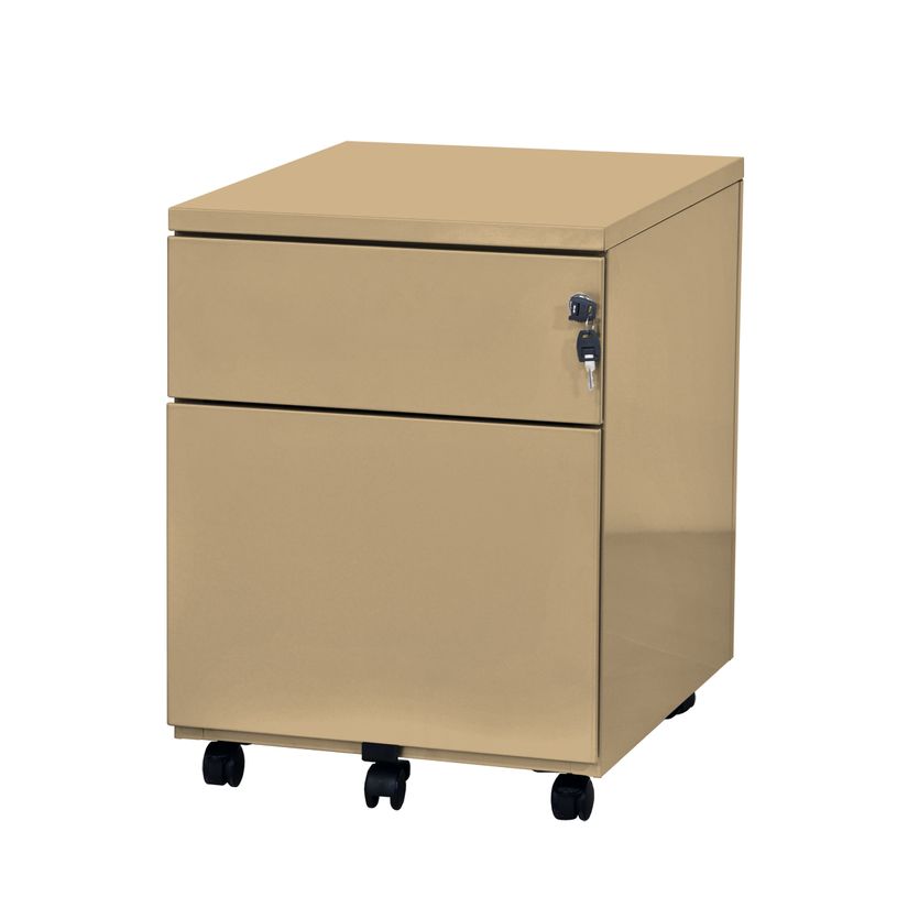 3219091960033-Caisson mobile - 2 tiroirs - beige - 56,7 x 54,1 x 41,8 cm-P_79401143_1-0
