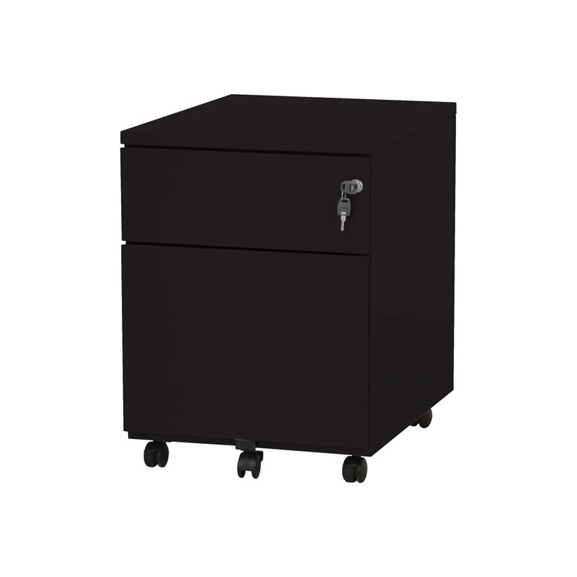 3219091960057-Caisson mobile - 2 tiroirs - noir - 56,7 x 54,1 x 41,8 cm-P_79401145_1-0