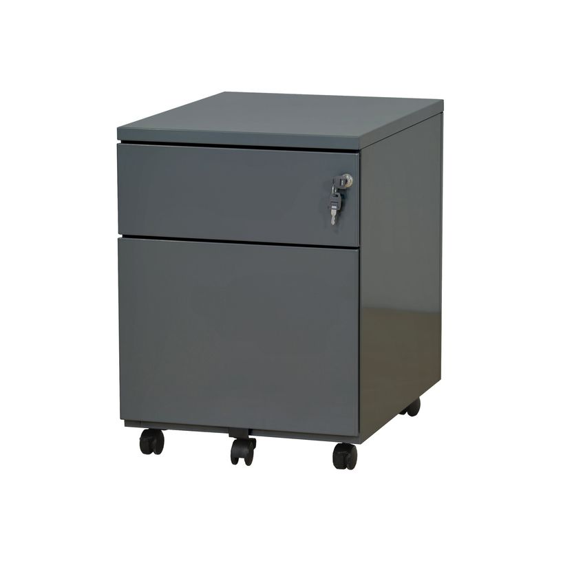 3219091960064-Caisson mobile - 2 tiroirs - anthracite - 56,7 x 54,1 x 41,8 cm-P_79401146_1-0