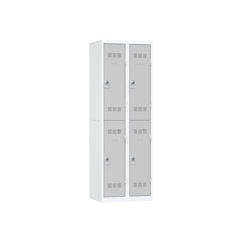 3219093120442-Vestiaire multicases - 2 colonnes - 4 portes - 180 x 60 x 50 cm - gris/gris-P_79401184_1-0