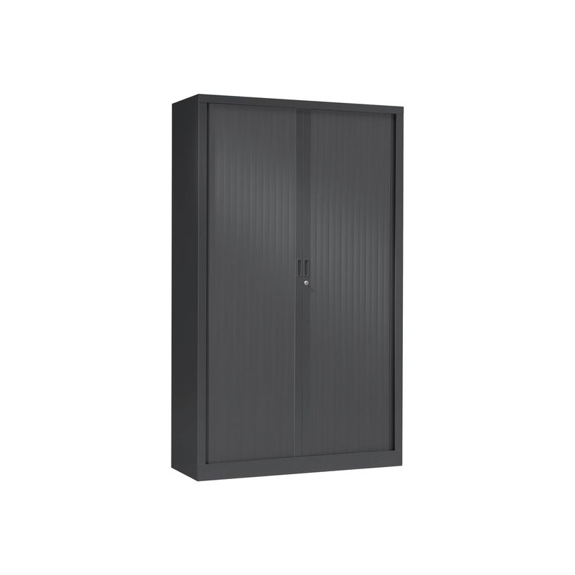 3219095800069-Armoire haute monobloc à rideaux GENERIC - 198 x 120 x 43 cm - anthracite-P_79401200_1-0