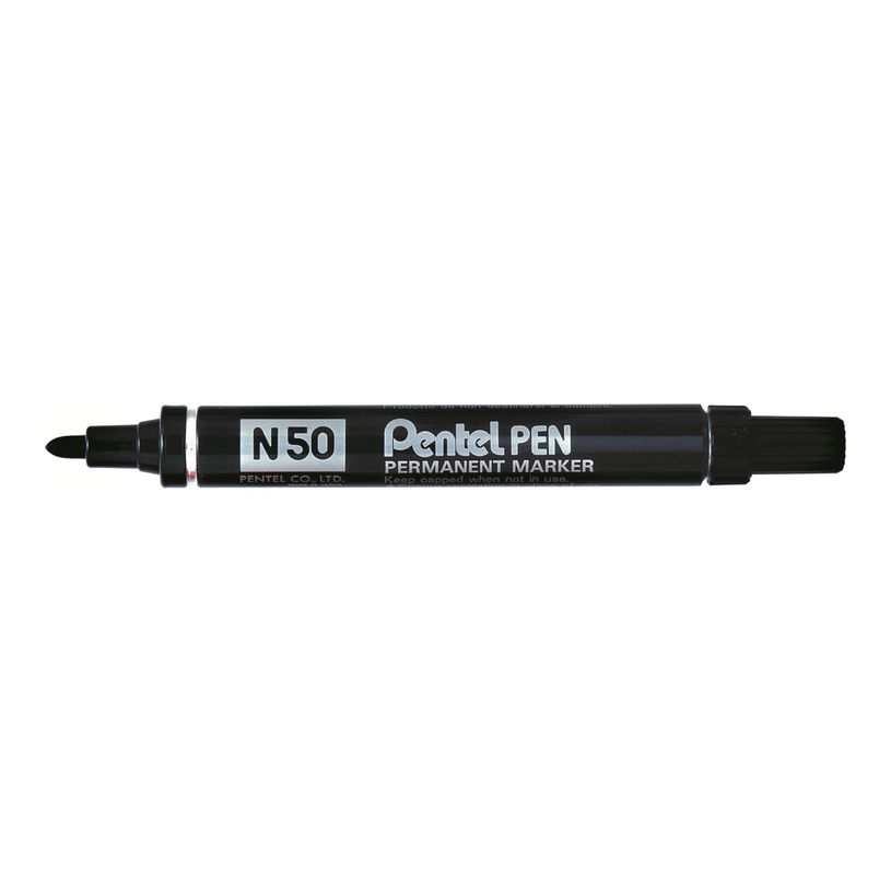 3474374075006-Pentel PEN N50 - Pack de 4 marqueurs permanents - pointe ogive - noir, bleu, rouge et vert-P_79402863_2-1
