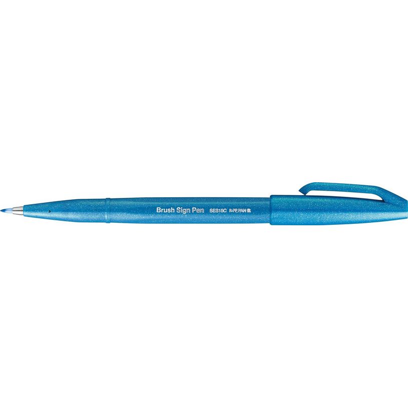 4902506287144-Pentel - Feutre pinceau à pointe souple - bleu ciel-P_79402881_2-1