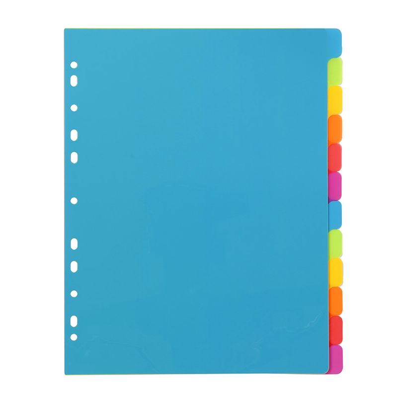 3135251547312-Viquel Happy Fluo - Intercalaire 12 positions - A4 Maxi - polypropylène coloré-P_79405035_2-1