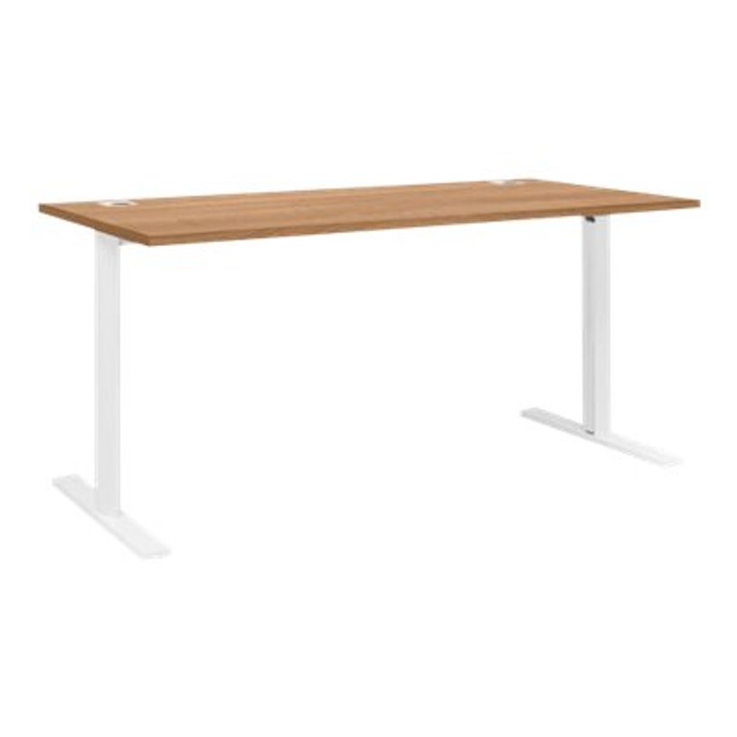 3483600722256-Bureau YES ! - 160 cm - Pieds métal fixes - Merisier-P_79409757_1-0