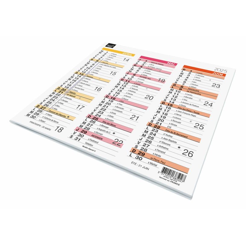 3371010385027-Quo Vadis Arc en Ciel - Calendrier origami 3 mois par face - 18 x 36 cm-P_79410340_1-0