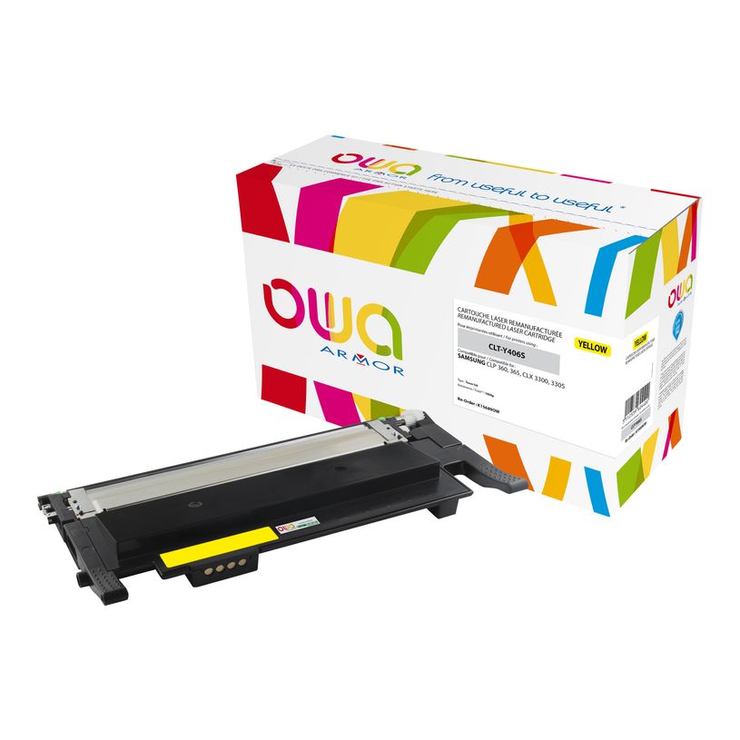 3112539604400-Cartouche laser compatible Samsung CLT-406S - jaune - Owa K15689OW-P_79410613_2-1