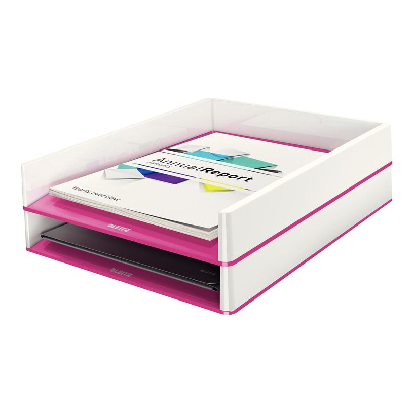 4002432113590-Leitz WOW Dual Colour - Corbeille à courrier blanc/rose -P_79412634_8-0
