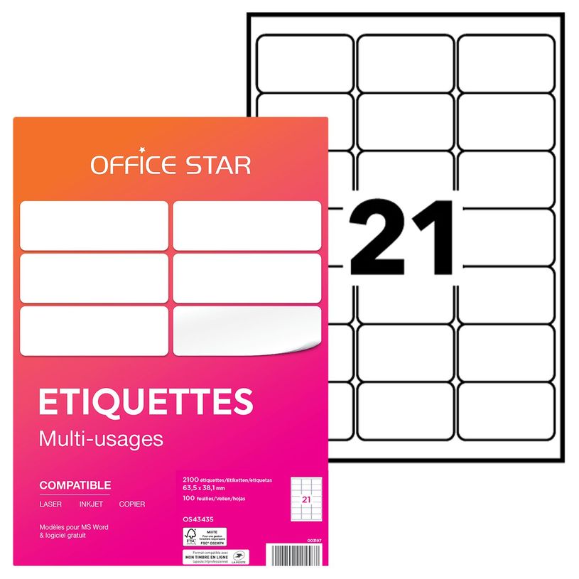 5014702025587-Office Star - 2100 Étiquettes multi-usages blanches - 63,5 x 38,1 mm - réf OS43435-P_79413500_1-0