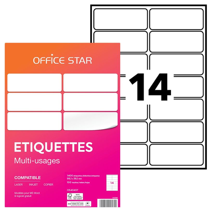 5014702025600-Office Star - 1400 Étiquettes multi-usages blanches - 99,1 x 38,1 mm - réf OS43437-P_79413502_1-0