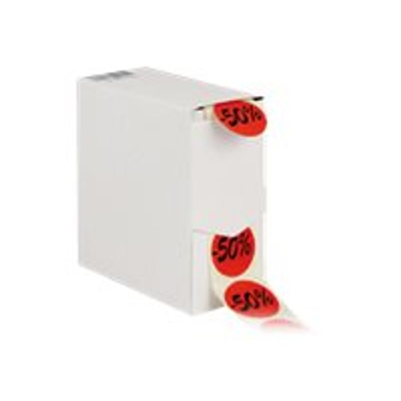 3760028771036-Logistipack - Rouleau de 500 étiquettes -50% en boîte distributrice - Rouge-P_79415582_1-0