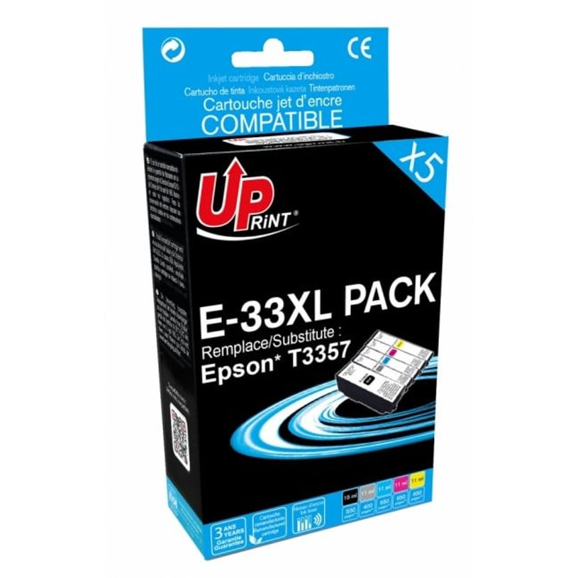3584770896478-Cartouche compatible Epson 33XL Oranges - Pack de 5 - noir, noir photo, cyan, magenta, jaun-P_79416837_1-0