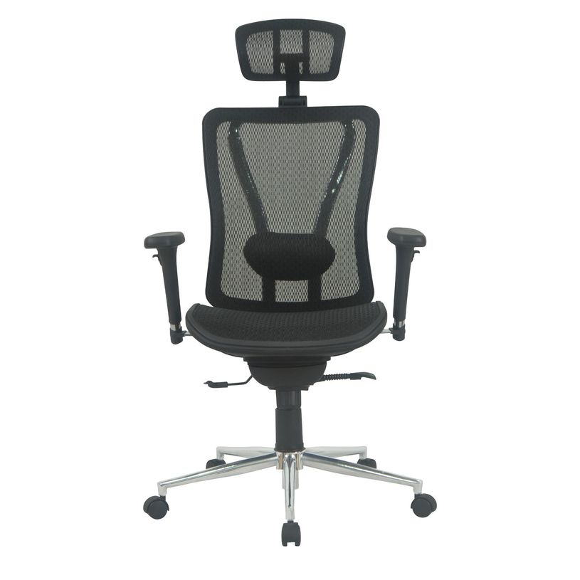 3397704812969-Fauteuil de bureau UPSILON - accoudoirs réglables - appuie-tête réglable - noir-P_79419621_3-1