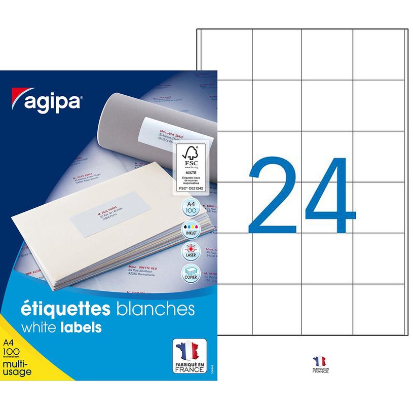 3270241021660-Apli Agipa - 2400 Étiquettes adhésives blanches multi-usages - 50 x 50 mm - coins droits -P_79419956_1-0