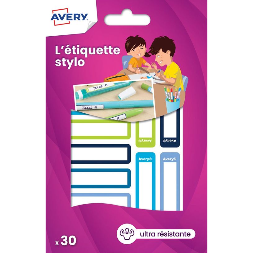 5014702085420-Avery - 30 Étiquettes adhésives pour stylos - 50 x 10 mm - bleu/vert -P_79422609_1-0