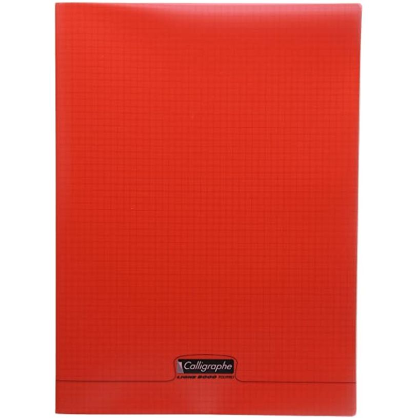 3210330183831-Calligraphe 8000 - Cahier polypro 24 x 32 cm - 96 pages - petits carreaux (5x5 mm) - rouge-P_79425713_1-0