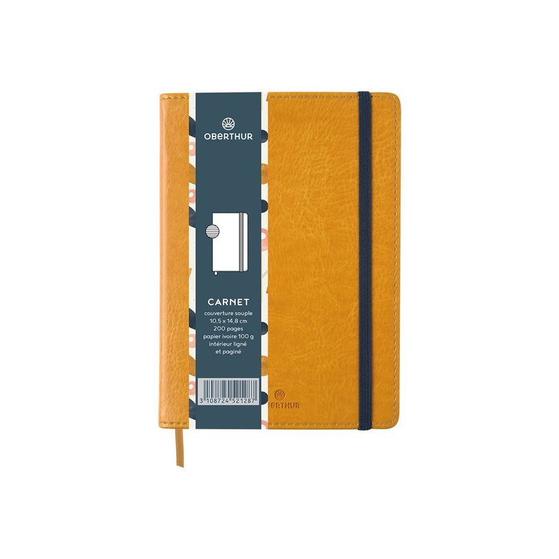3108724521287-Oberthur Carmen - Carnet de notes souple A6 - ligné - moutarde-P_79429909_5-0