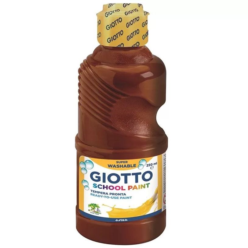 8000825966996-Giotto School - Gouache ultra lavable - marron - bouteille de 250 ml-P_79429985_1-0