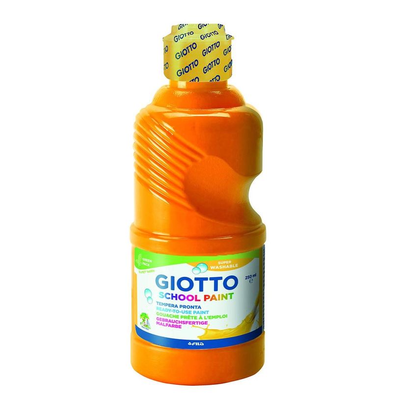 8000825005343-Giotto School - Gouache ultra lavable - orange - bouteille de 250 ml-P_79429986_1-0