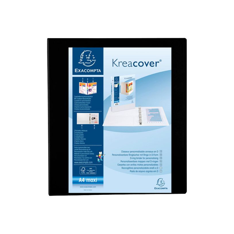 3130635184404-Exacompta Kreacover - Classeur à anneaux personnalisable - Dos 70 mm - A4 Maxi - noir - 3 -P_79430113_2-1