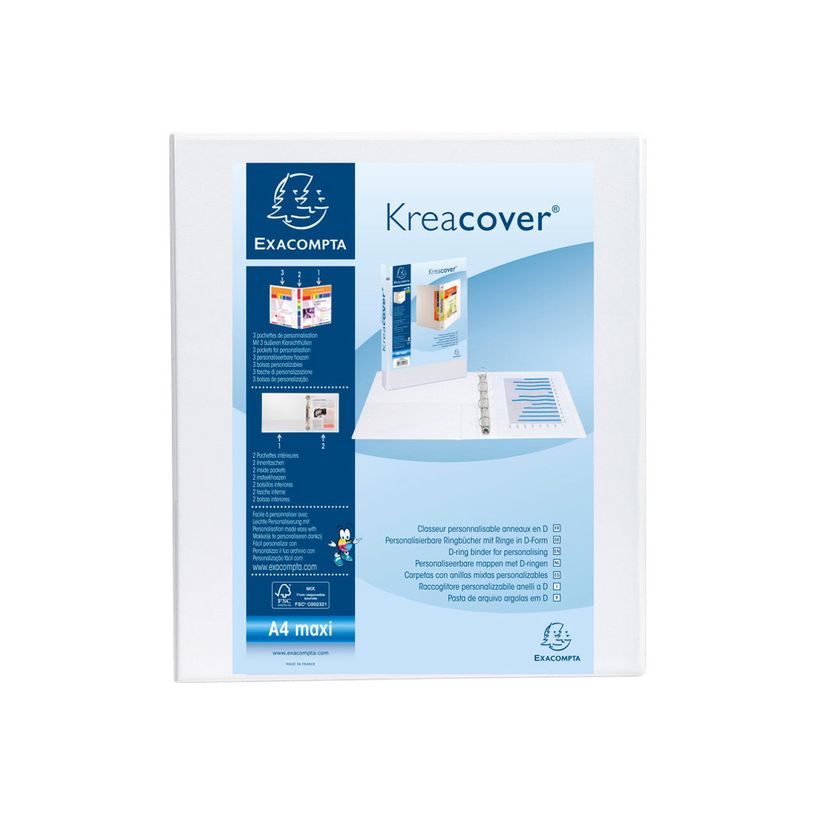 3130639518410-Exacompta Kreacover - Classeur à anneaux personnalisable - Dos 38 mm - A4 Maxi - pour 100 feuilles - bla-P_79430128_1-0