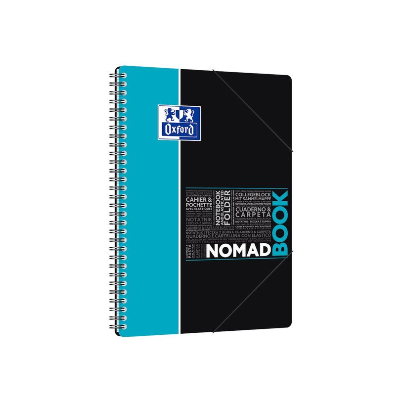 3020120121642-Oxford Etudiants - Cahier Nomadbook B5 (19 x 25 cm) avec pochettes 3 rabats - 160 pages - grands carreaux (Seyes) - double spirale - disponib-P_79431011_3-2
