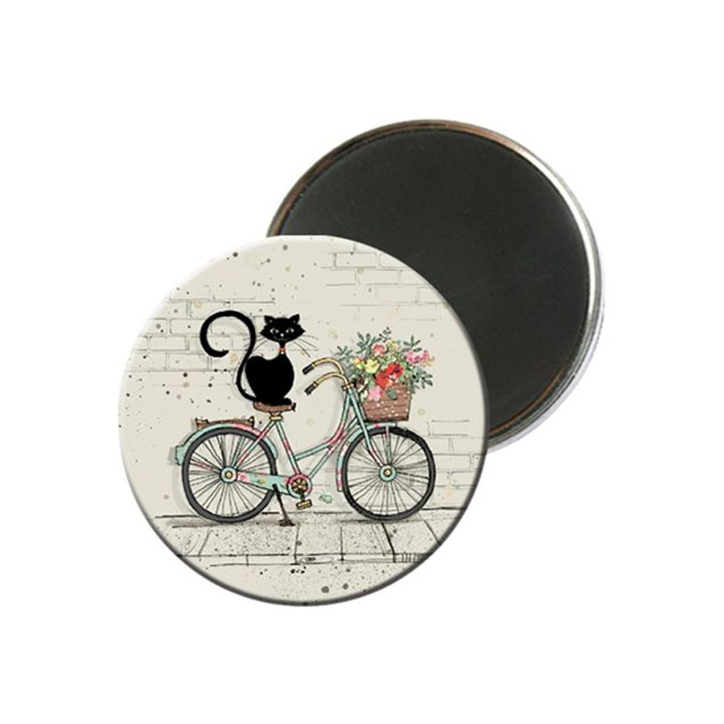 3700572722184-Kiub Bug Art - Magnet rond en verre - Chat sur vélo-P_79431418_1-0