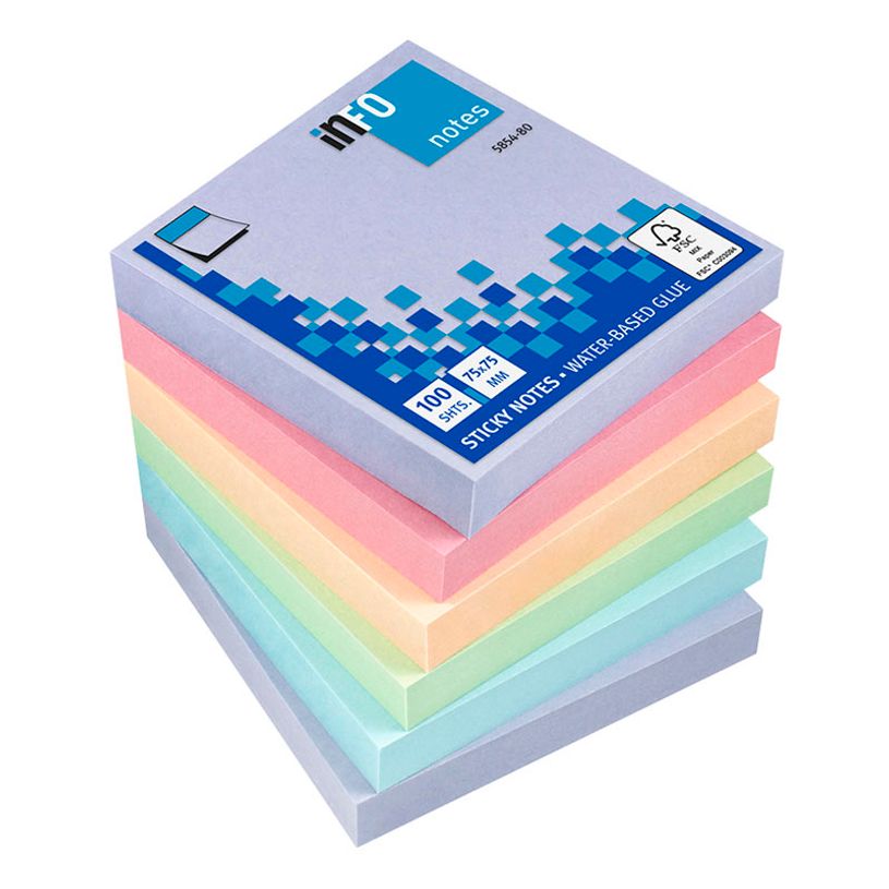4044355789704-Global Notes - Pack de 6 Blocs - Notes adhésives 100 feuilles - 75 x 75 mm - couleurs harm-P_79432110_1-0