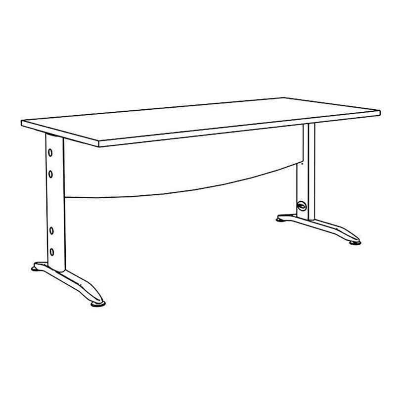 3253310161641-Bureau droit IDRA - L160 cm - Pieds blanc - plateau imitation Chêne gris-P_79432179_6-3