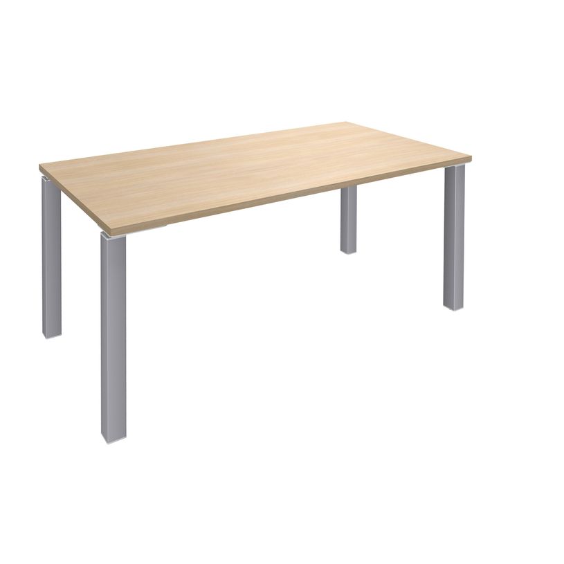 3253310148543-Bureau droit EXPRIM - L120 cm - Plateau imitation Chêne clair - Pieds alu-P_79432223_1-0