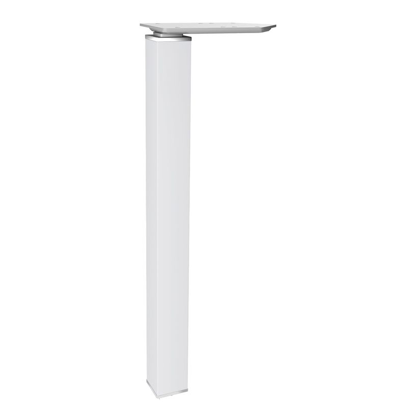 3253310164321-Bureau compact EXPRIM - L180 cm - Retour droite - Plateau imitation Hêtre - Pieds blanc (Pieds de renfort obligato-P_79432313_2-2
