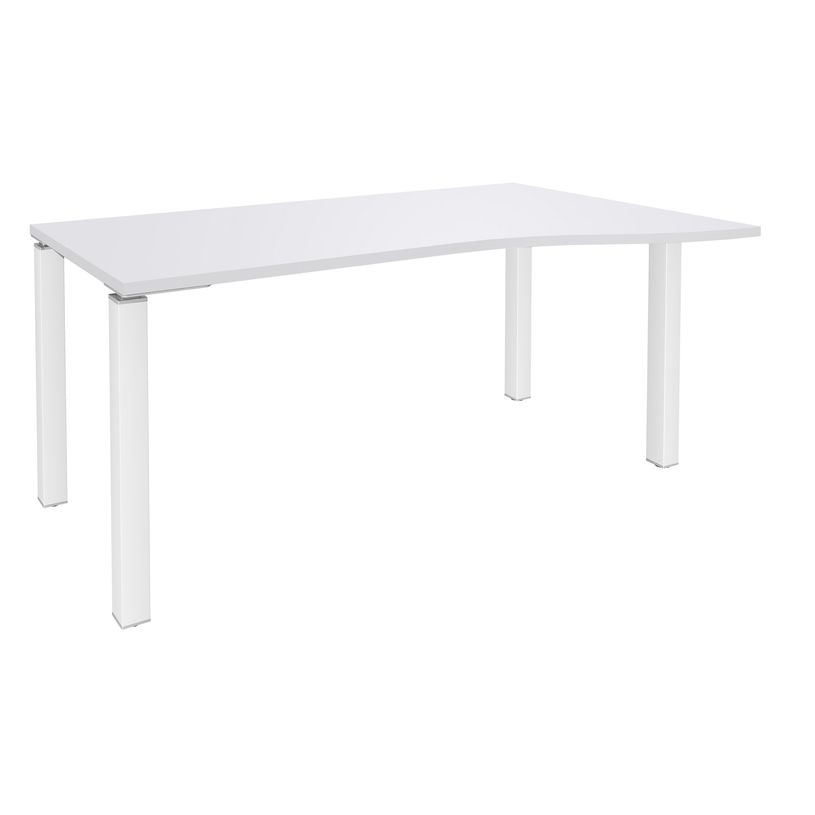 3253310164680-Bureau Vague EXPRIM - L140 cm - Retour droite - Plateau Blanc perle - Pieds blanc-P_79432349_1-0